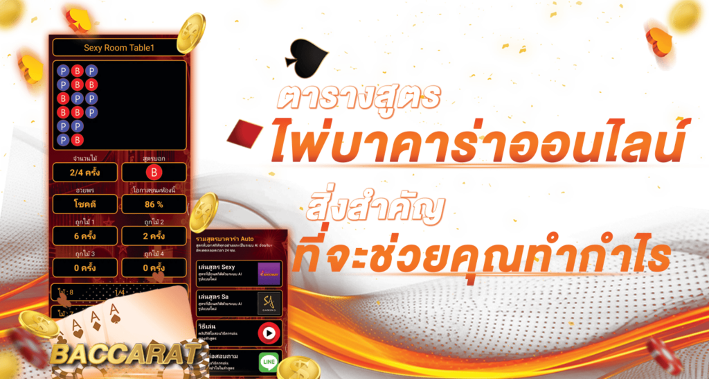 ตารางสูตรไพ่บาคาร่าออนไลน์  สิ่งสำคัญที่จะช่วยคุณทำกำไร